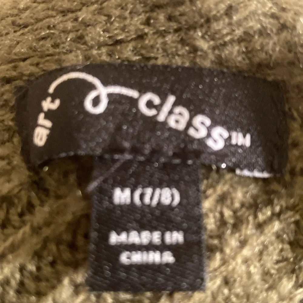 🍋 Art Class olive cardigan with unique braided back detail, medium (7/8) - Picture 4 of 5